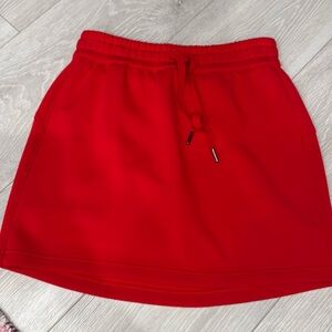 SPANX Bold Red Athletic Skort with Drawstring Waist